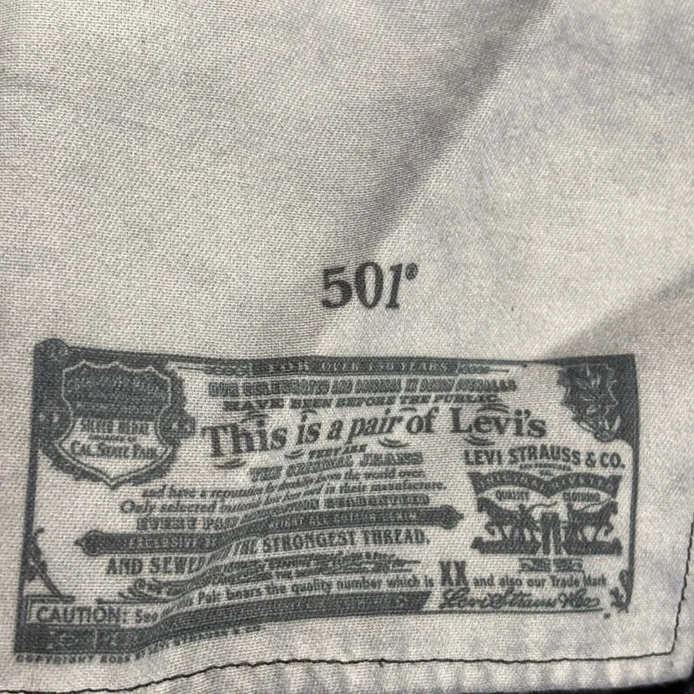 Levis 501 Original Fit Jeans Mens 36x34 Black Button Fly Straight Leg Denim